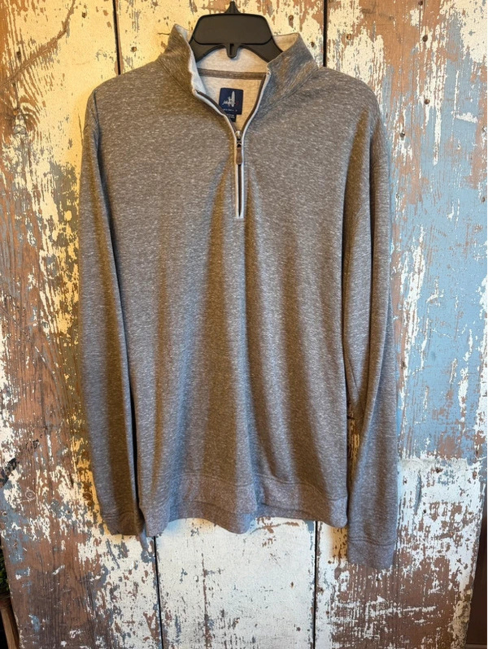 Men's Johnnie-O The Sully Quarter zip long sleeve pullover, Gray, size medium